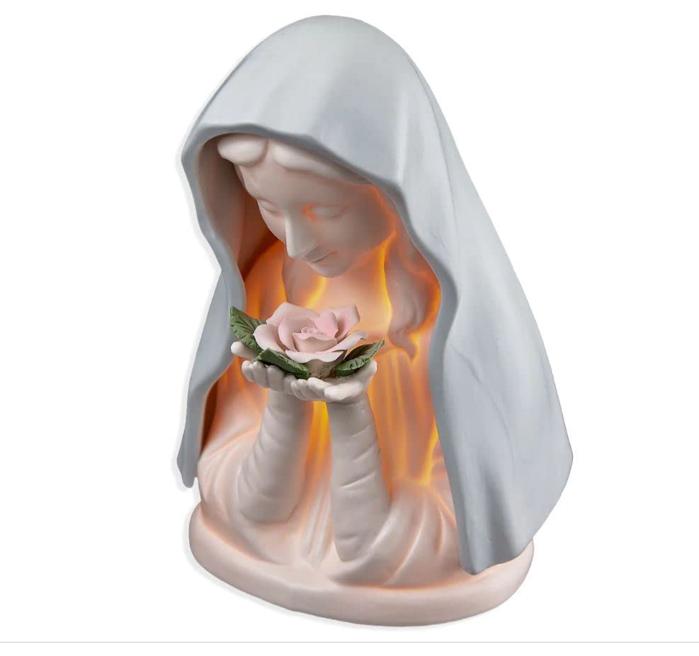 VILLAGE GIFT IMPORTERS Blue Madonna with Rose Night Light | Small